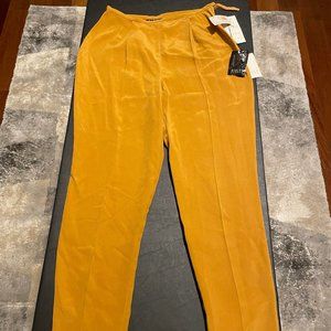 FINITY Bloomingdales Mustard  Silk Pant Size 4 New with Tags  1980/1990 Vintage